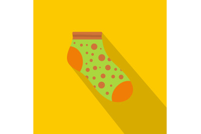 Small sock icon, flat style