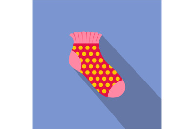 Girl sock icon, flat style