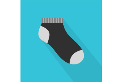 Sport sock icon, flat style