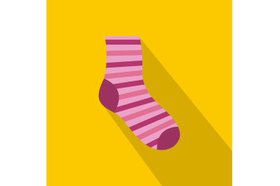 Woman sock icon, flat style