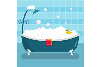 Home bathroom icon, flat style