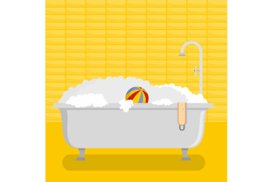 Hotel bathroom icon, flat style