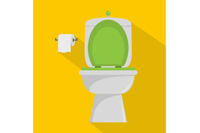 Ceramic toilet icon, flat style