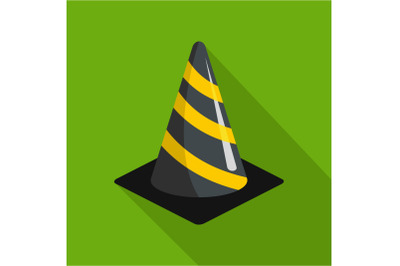 Plastic cone icon, flat style