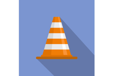 Attention cone icon, flat style