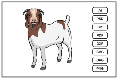 Boer goat design illustration