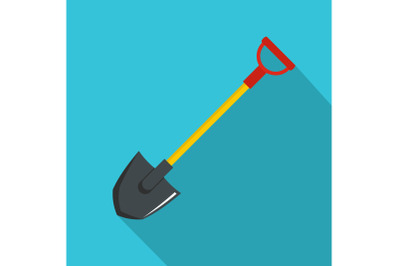 Shovel icon, flat style