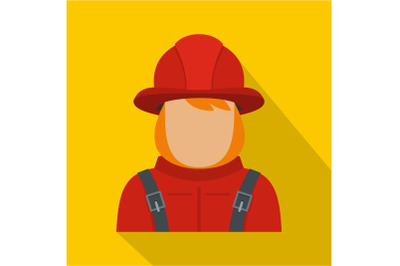 Firefighter icon, flat style