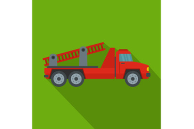 Fire engine icon, flat style