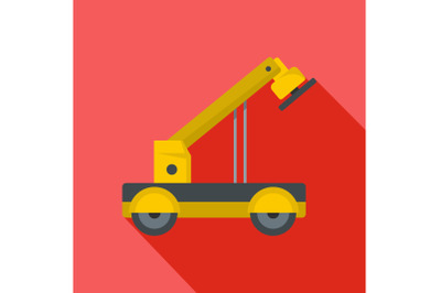 Engineering crane icon, flat style