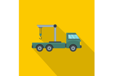 Industrial crane icon, flat style