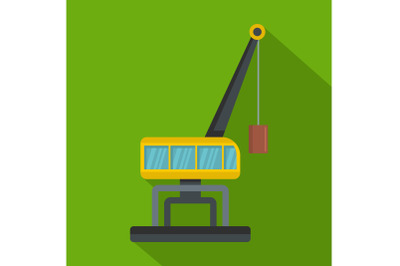 Weight crane icon, flat style