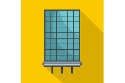 Solar panel icon, flat style