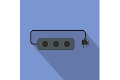 Power outlet icon, flat style