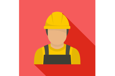 Factory worker icon, flat style