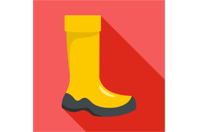 Rubber boot icon, flat style