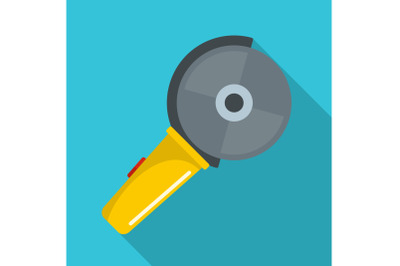 Circular saw icon, flat style