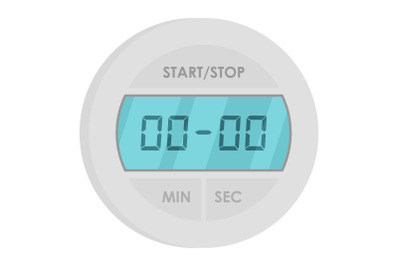 Digital timer icon, flat style