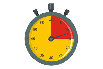 Stopwatch timer icon, flat style