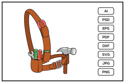 Handyman toolbelt design illustration