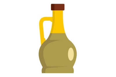 Glass bottle icon, flat style