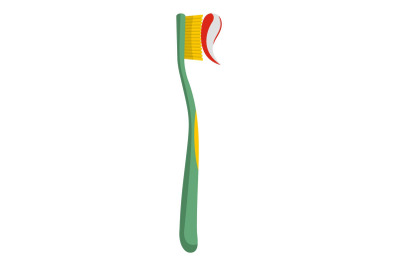Dental toothbrush icon, flat style
