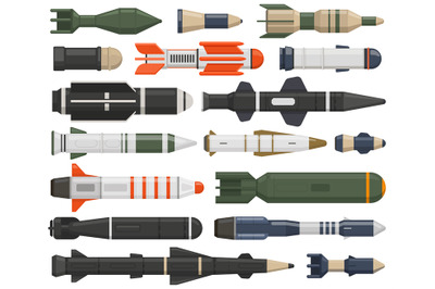 Military rocket weapon. Ballistic weapons, nuclear, aerial bombs, crui