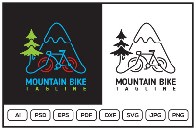 Mountain bike logo design illustration