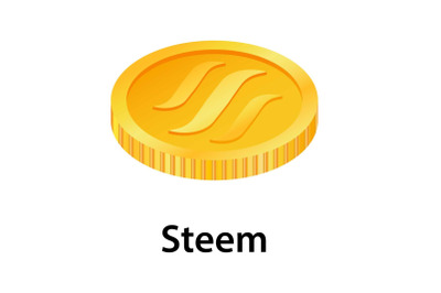 Steem icon, isometric style