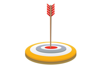 Arrow target icon, cartoon style