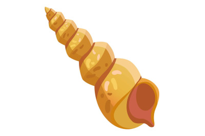 Twisted shell icon, cartoon style
