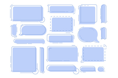 Chat speech bubbles. Geometric thought balloons&2C; clouds for messages o