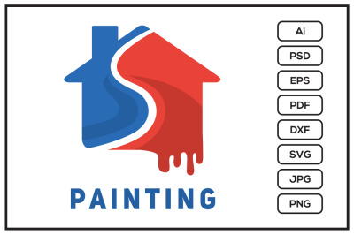 Painting company logo design illustration