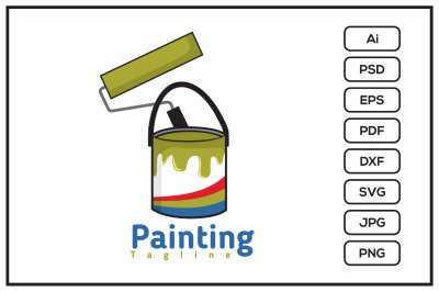 Painting company logo design illustration