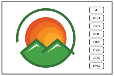 Mountain logo design illustration