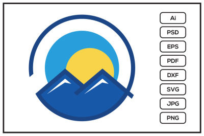 Mountain logo design illustration