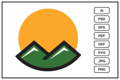 Mountain logo design illustration