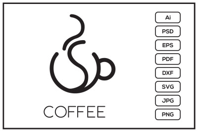 Coffee shop logo design illustration