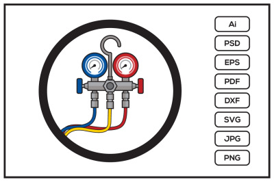 Manometer pressure gauge design illustration