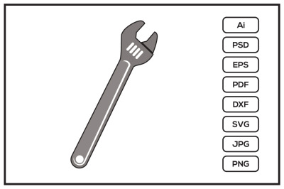 Adjustable wrench design illustration