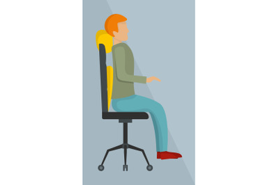 Sitting man icon, flat style