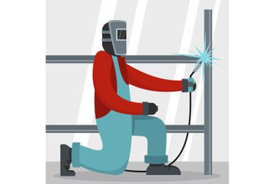 Welder icon, flat style