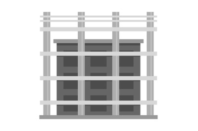 Building exterior icon, flat style