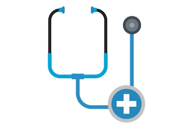 Stethoscope icon, flat style