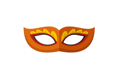 Feather mask icon, flat style