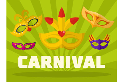 Music carnival logo, flat style