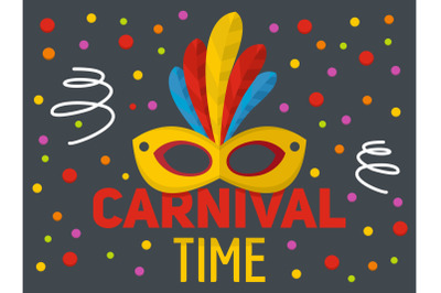 Carnival time logo, flat style