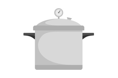 Time cooker icon, flat style