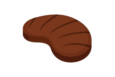 Grill steak icon, flat style