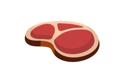 Tasty steak icon, flat style